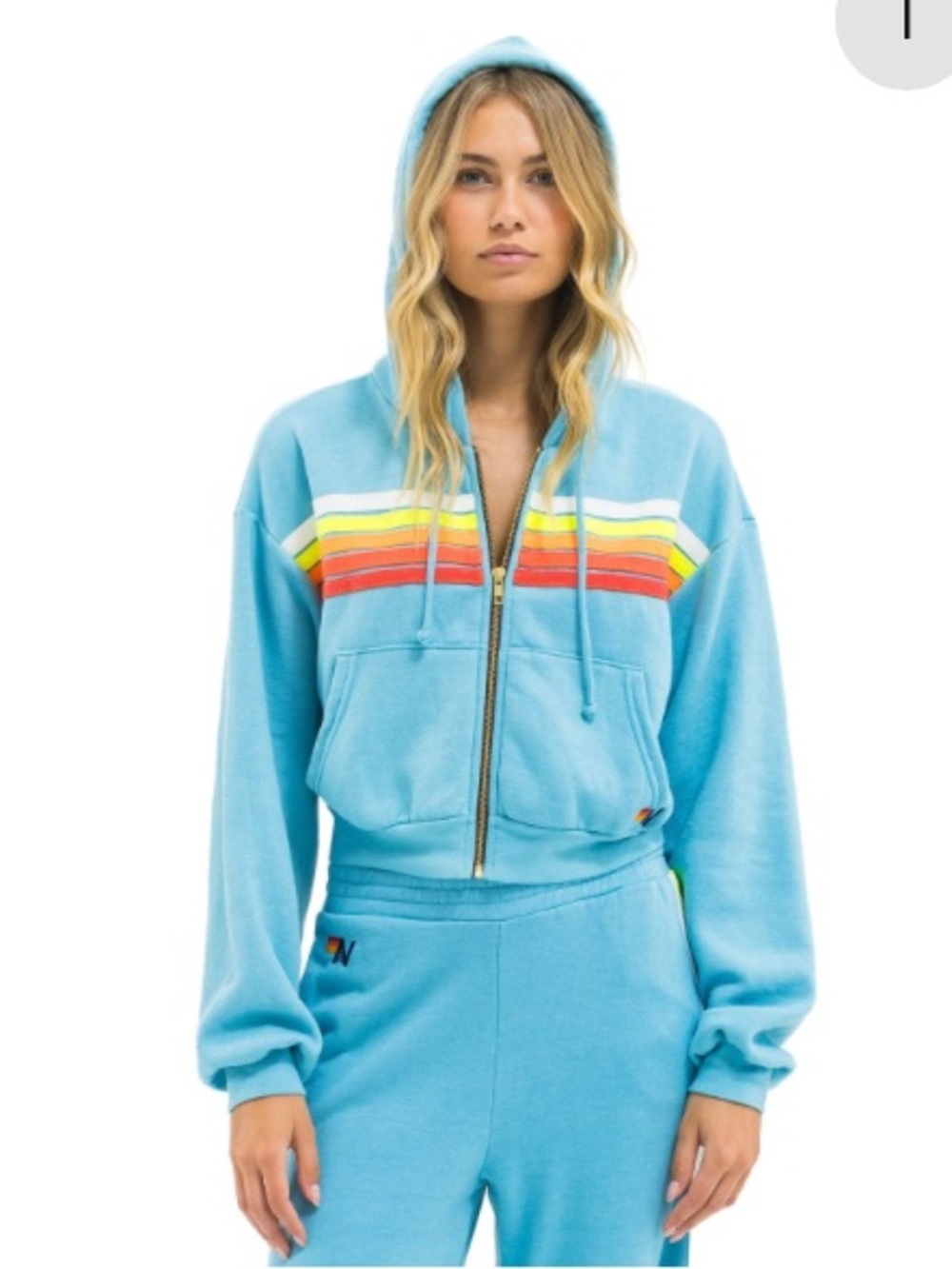 NWT Aviator Nation Crop Jacket - Aqua M